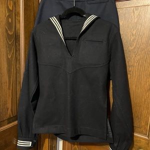 US World War II Era Navy Issue CrackerJack Vintage Sailor Wool Jacket  -$50
